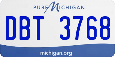 MI license plate DBT3768