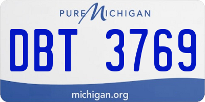 MI license plate DBT3769