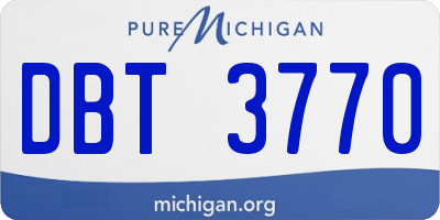 MI license plate DBT3770
