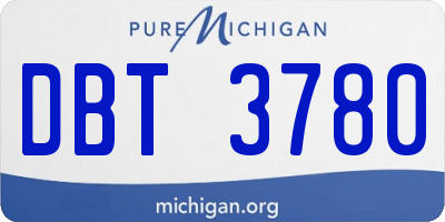 MI license plate DBT3780