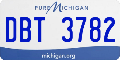 MI license plate DBT3782