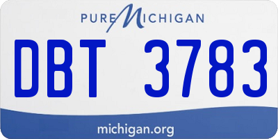MI license plate DBT3783