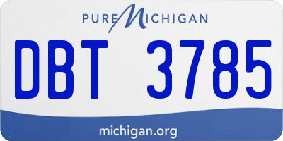MI license plate DBT3785