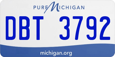 MI license plate DBT3792