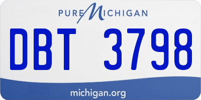 MI license plate DBT3798