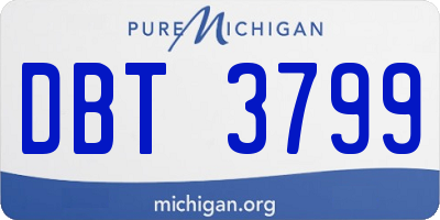 MI license plate DBT3799
