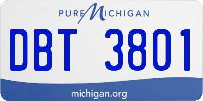 MI license plate DBT3801