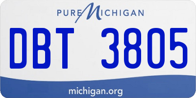 MI license plate DBT3805