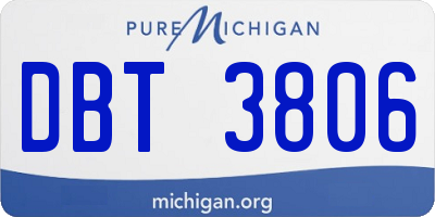 MI license plate DBT3806