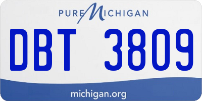 MI license plate DBT3809