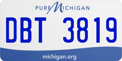 MI license plate DBT3819