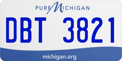 MI license plate DBT3821