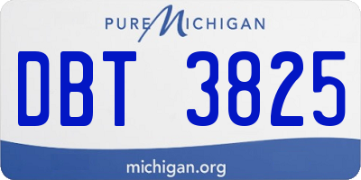MI license plate DBT3825