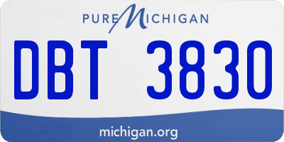 MI license plate DBT3830