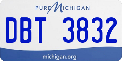 MI license plate DBT3832