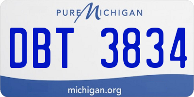 MI license plate DBT3834