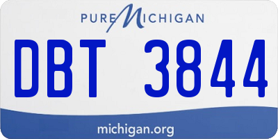 MI license plate DBT3844