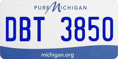 MI license plate DBT3850
