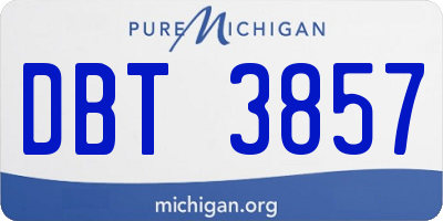 MI license plate DBT3857