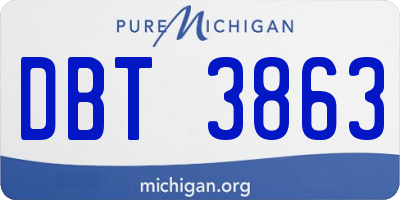 MI license plate DBT3863