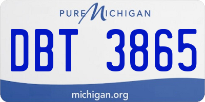 MI license plate DBT3865