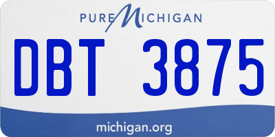 MI license plate DBT3875