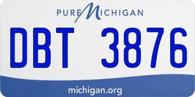 MI license plate DBT3876