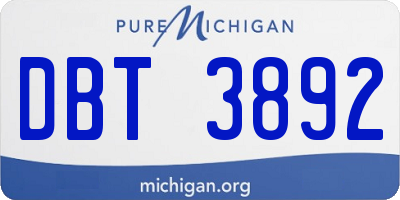 MI license plate DBT3892