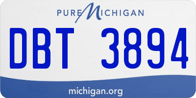 MI license plate DBT3894