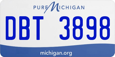 MI license plate DBT3898