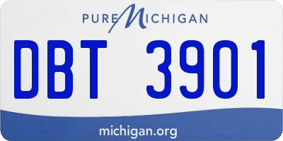 MI license plate DBT3901