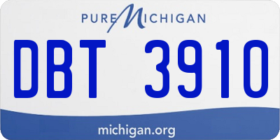 MI license plate DBT3910