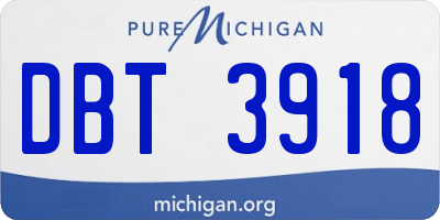 MI license plate DBT3918