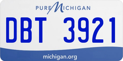 MI license plate DBT3921