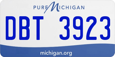 MI license plate DBT3923