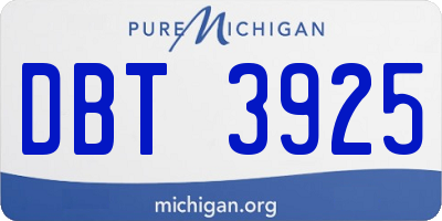 MI license plate DBT3925
