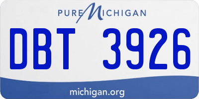 MI license plate DBT3926