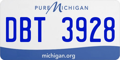 MI license plate DBT3928