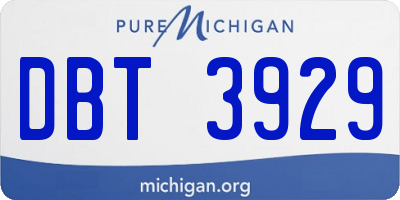 MI license plate DBT3929