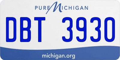 MI license plate DBT3930
