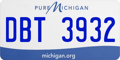 MI license plate DBT3932