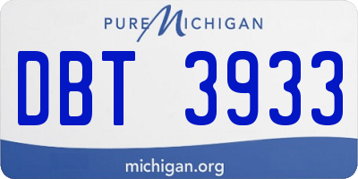MI license plate DBT3933
