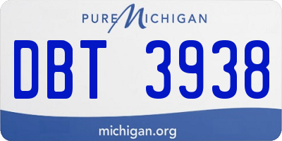 MI license plate DBT3938