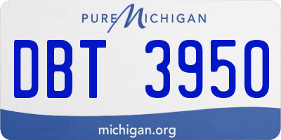 MI license plate DBT3950