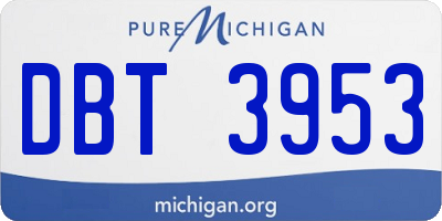 MI license plate DBT3953