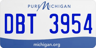 MI license plate DBT3954