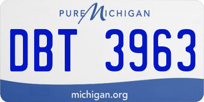 MI license plate DBT3963