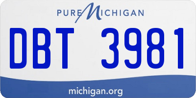 MI license plate DBT3981