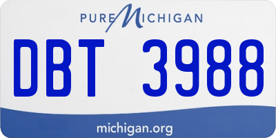 MI license plate DBT3988