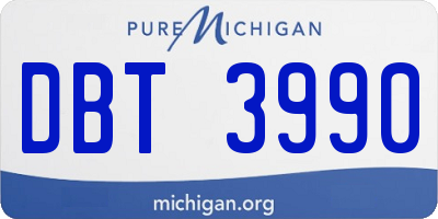 MI license plate DBT3990